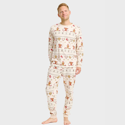 Christmas Cookie Christmas Pajamas Beige Men's