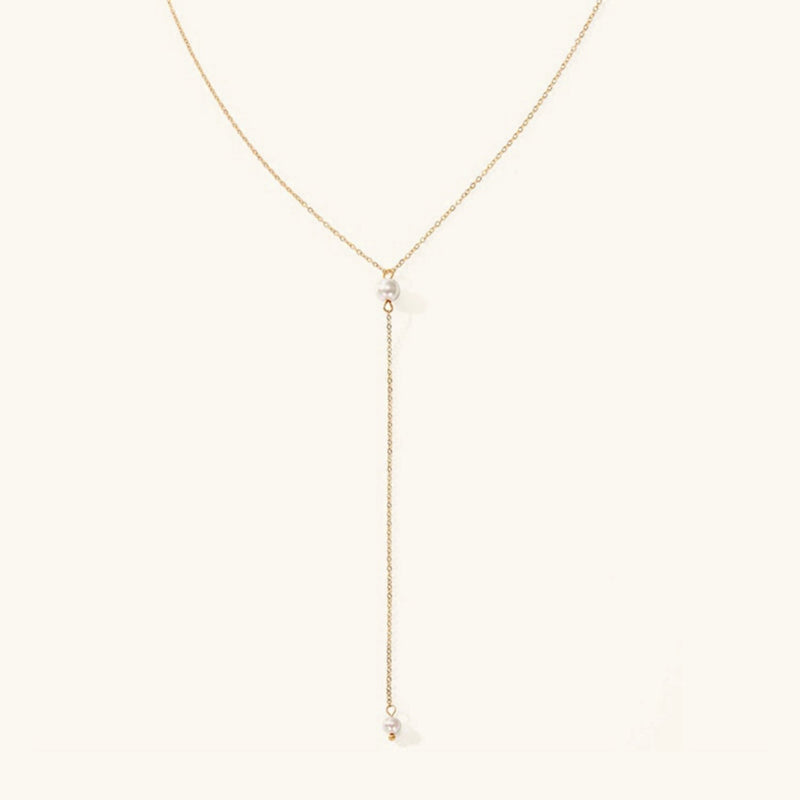 Beatrice Pearl Drop - Y-chain Necklace