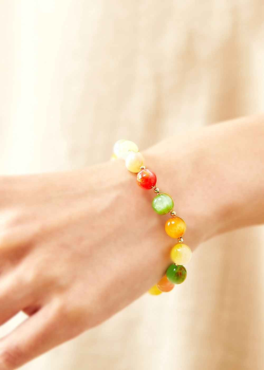 Multicolour Jade Fine Bracelet