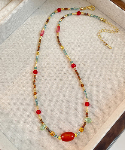 Rainbow Beading Agate Princess Necklace