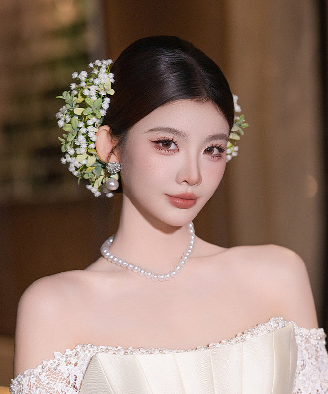 White Gypsophila a Pair Hairpin
