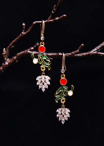 Zircon Gilding Metal Drop Earrings