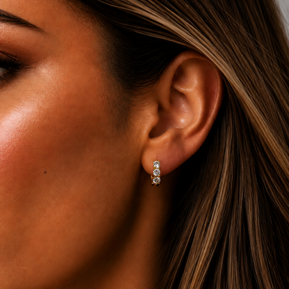 "beverly" Lab Diamond Hoops