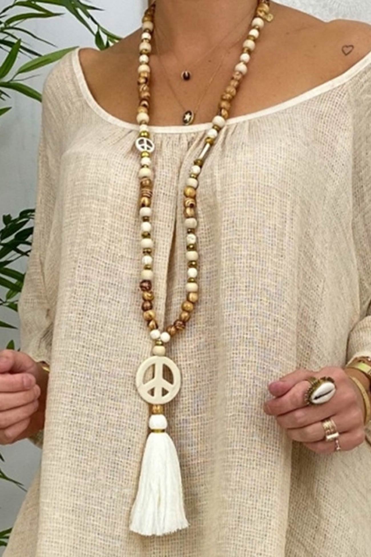 Beaded Tassel Necklace