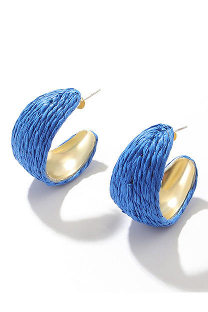Raffia Handwoven Earrings