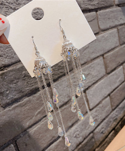 Silk Crystal Wind Chime Drop Earrings