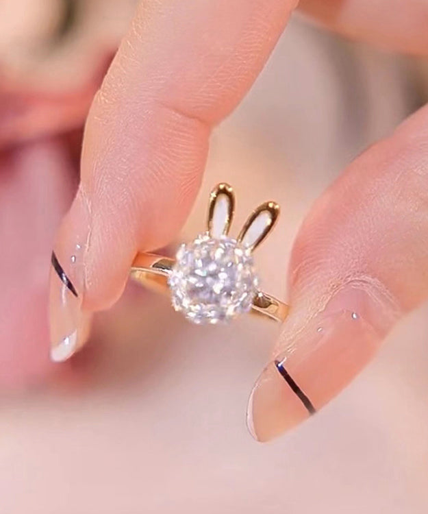 Boutique Gold Alloy Little Rabbit Rings Gh1044