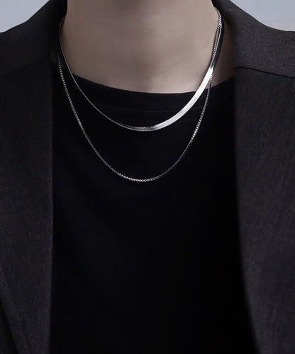Boutique Silk Stainless Steel Two Piece Set Necklace Mm085
