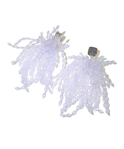 Boutique Tassel Crystal Zircon Stud Earrings