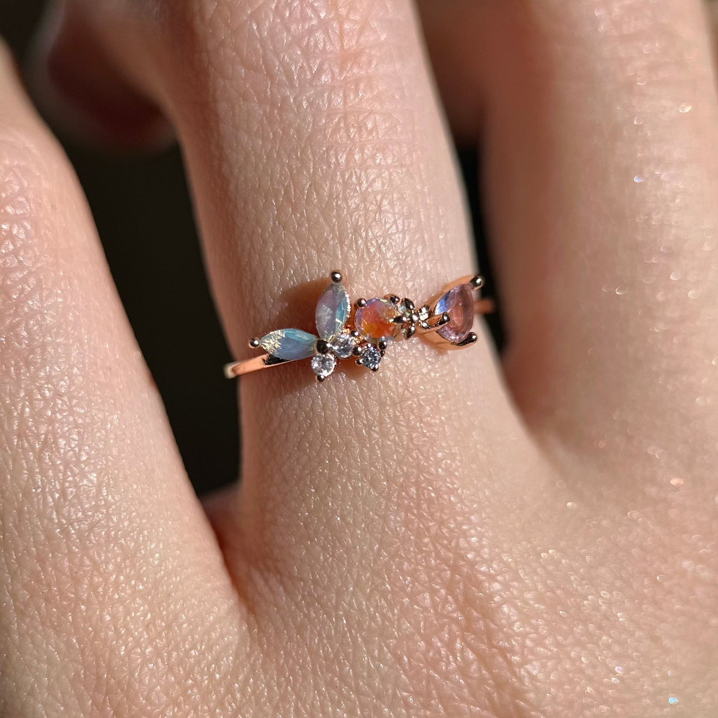 [] Freya Butterfly Ring in Rose Gold