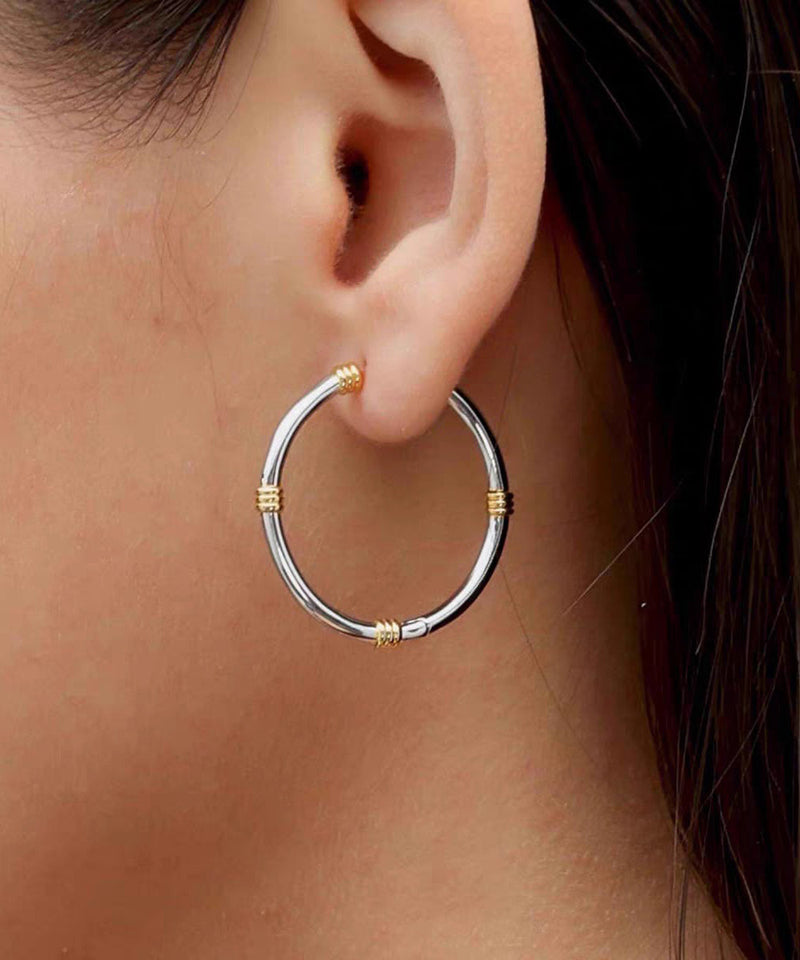 Silk Copper Overgild Hoop Earrings