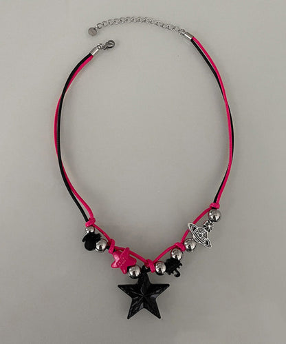 Colorblock Stainless Steel Alloy Star Pendant Necklace Zz051