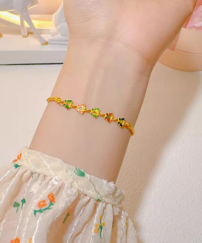 Gold Ancient Gold Cloisonne Charm Bracelet