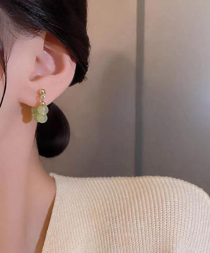 Green Overgile Crystal Hoop Earrings