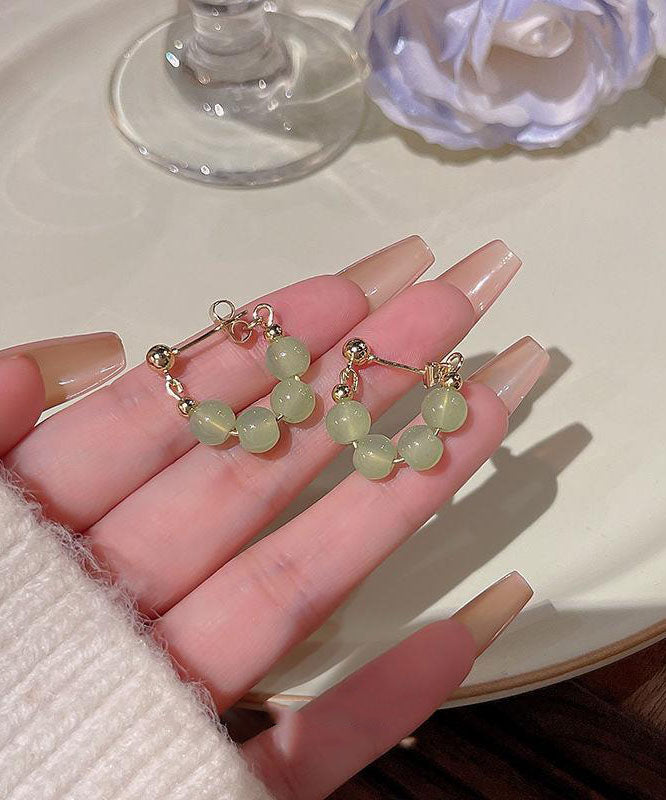 Green Overgile Crystal Hoop Earrings Tw1048