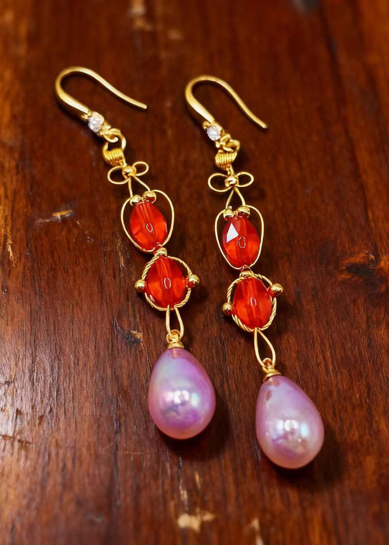 Lavender Tasseled Acrylic Drop Earrings