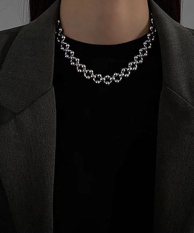 Silk Stainless Steel Hollow Out Chain Necklace