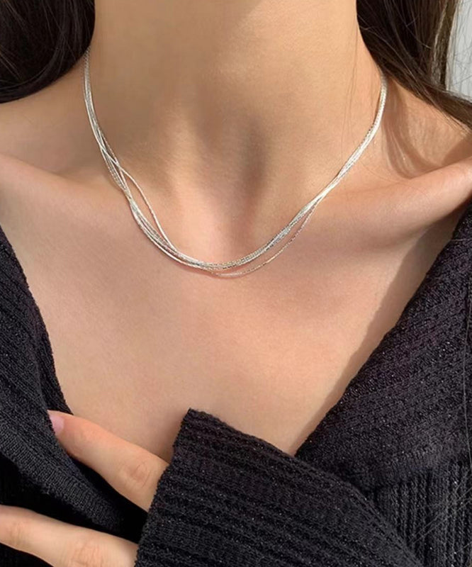 Sterling Silver Layered Necklace Po080