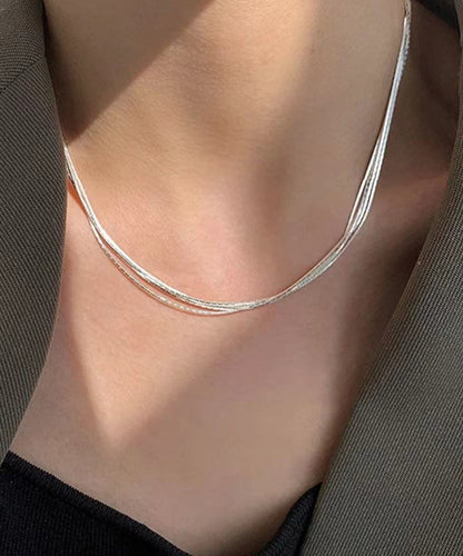 Sterling Silver Layered Necklace Po080