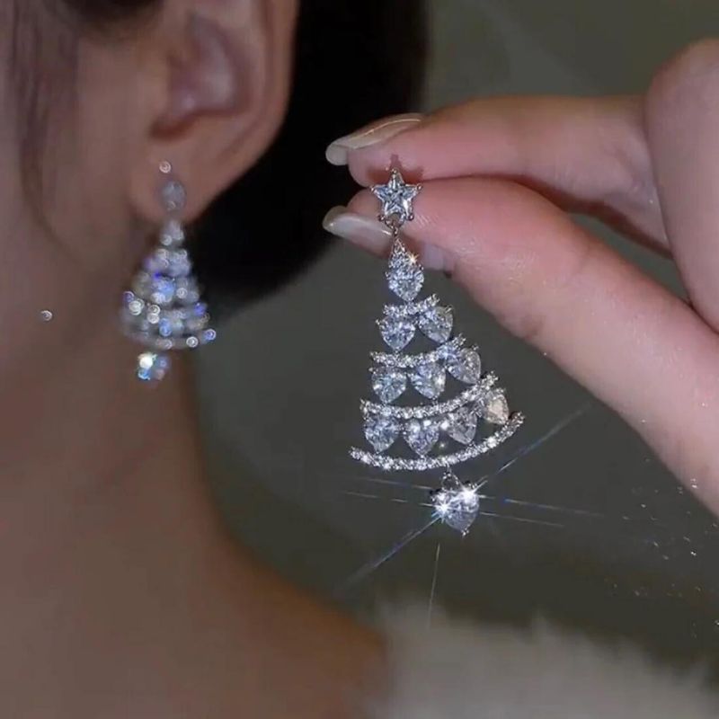 Christmas Sparkle Silver Earrings