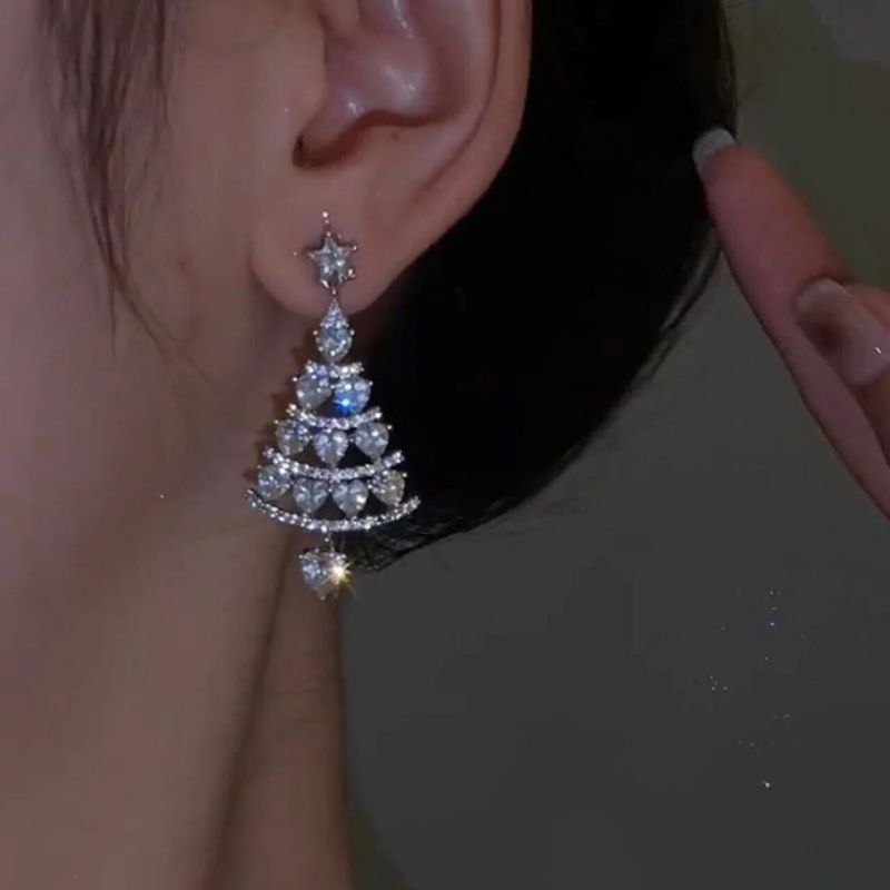 Christmas Sparkle Silver Earrings