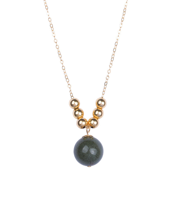 Classy Gold 14k Gold Crystal Pendant Necklace