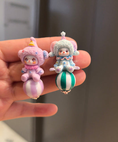 Asymmetrical Alloy Cartoon Doll Stud Earrings