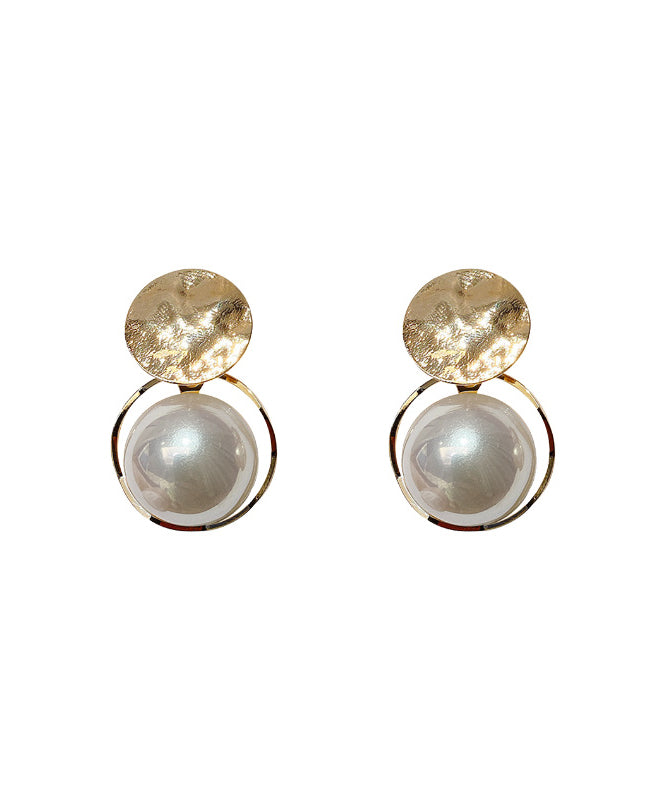 Diy Gold Sterling Silver Alloy Pearl Stud Earrings