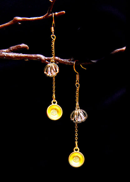Diy Golden Bowl 14k Gold Drop Earrings