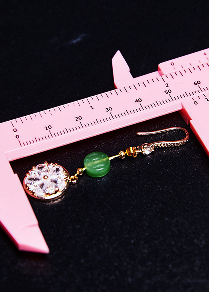 Diy Purple Zircon Classy Jade Drop Earrings