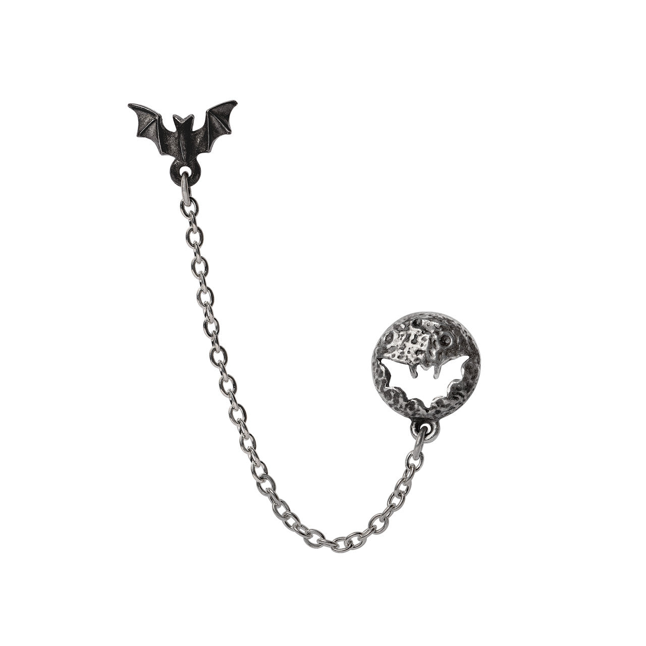 Luna Roost Bat Moon Multi-piercing Single Earring by Alchemy Gothic