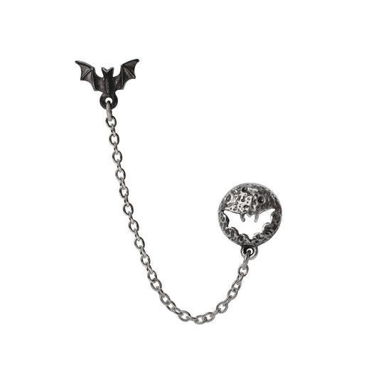 Luna Roost Bat Moon Multi-piercing Single Earring by Alchemy Gothic
