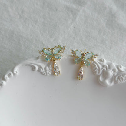 Green Butterfly Earrings