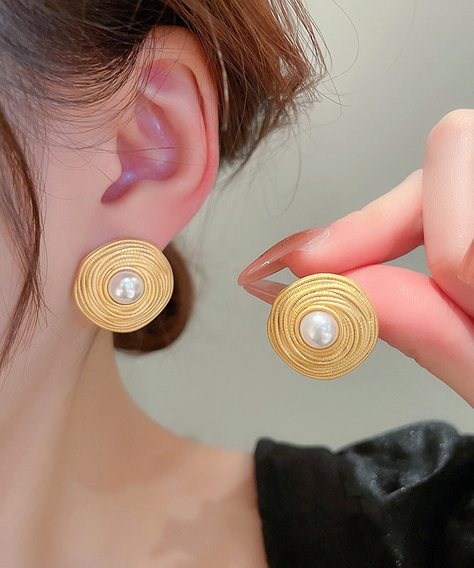Wrapped Circle Pearl Earrings
