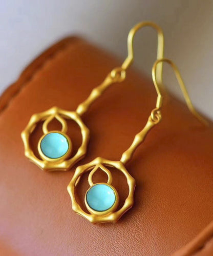 Gold Silver Overgild Gourd Drop Earrings