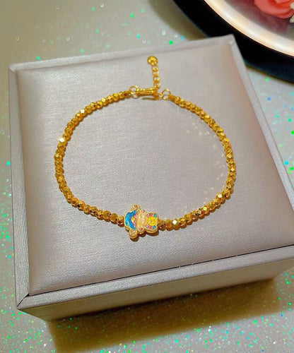 Gold Sterling Silver Overgild Mammon Charm Bracelet