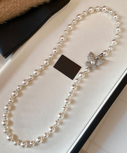 Versatile Zircon Butterfly Pearl Necklace