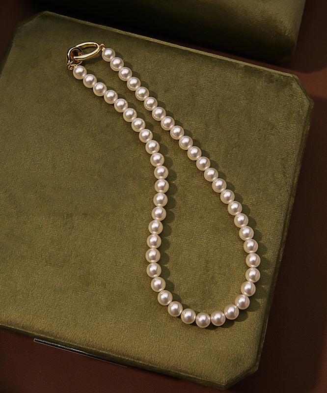 White Copper Overgild Pearl Gratuated Bead Necklacefine Silk Sterling Silver Broken Silver Gypsophila Necklace Et010