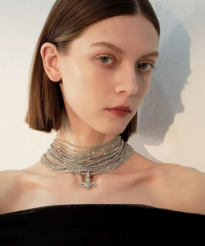 Exquisite Multi-layer Zircon Luxurious Collarbone Necklace