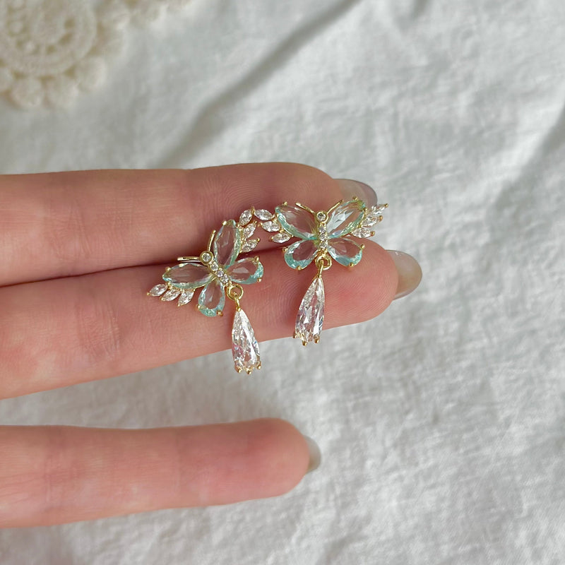 Green Butterfly Earrings