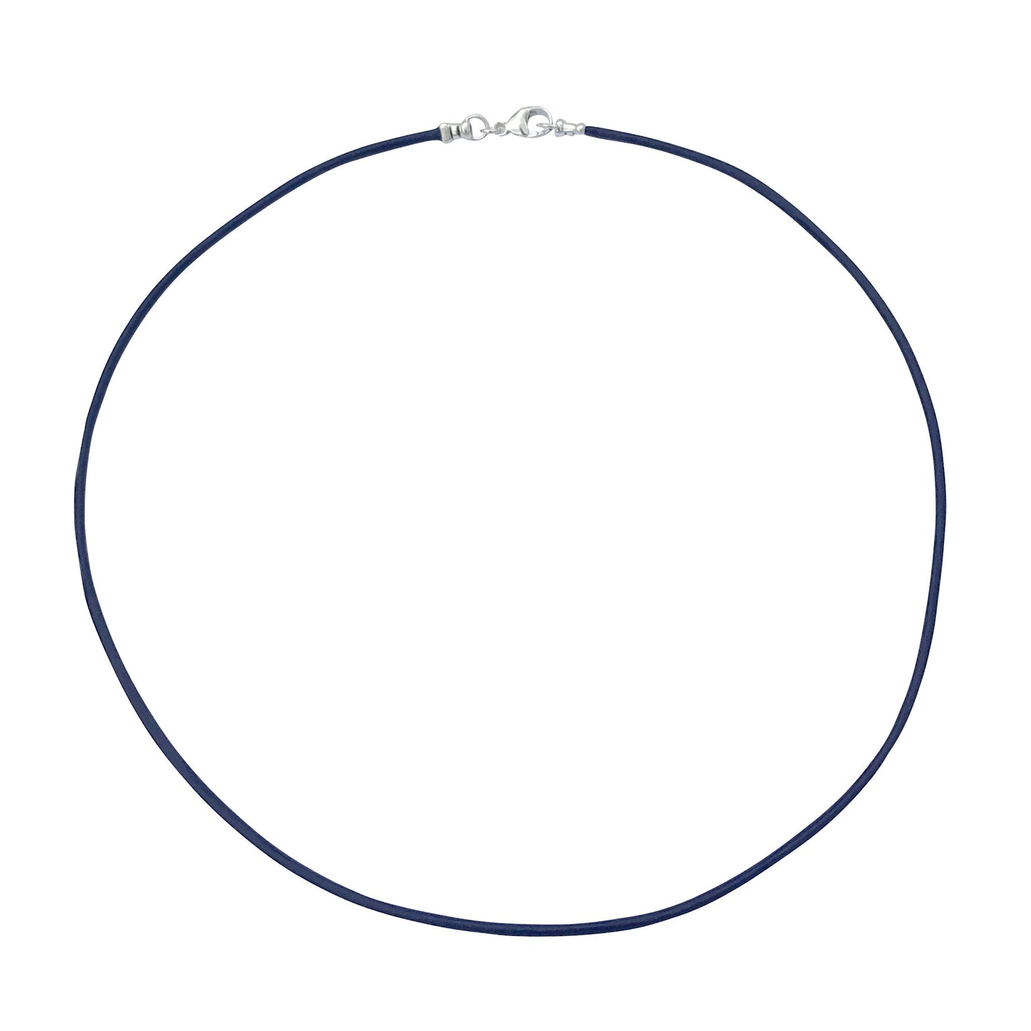 Sterling Silver 1.8mm Fine Navy Blue Leather Cord Necklace