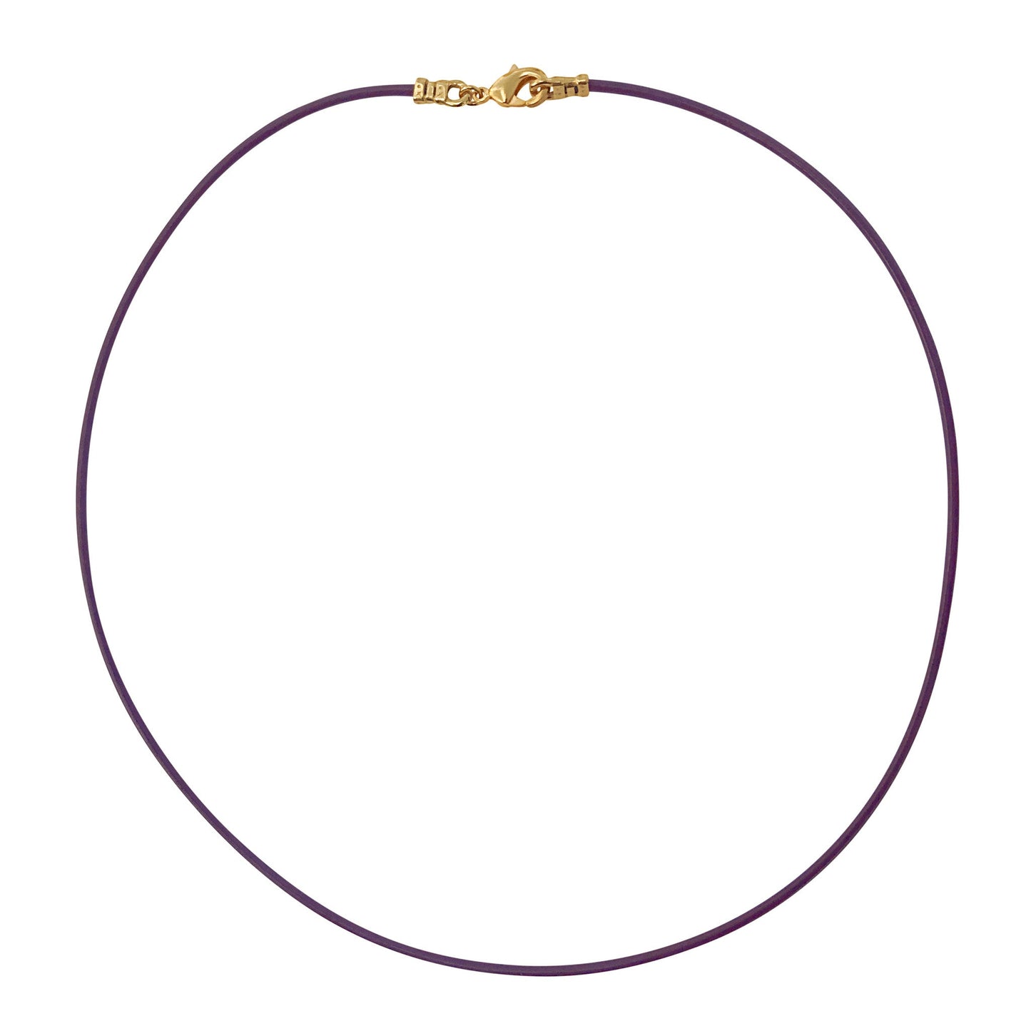 Gold Plated 1.8mm Fine Purple Leather Cord Necklace