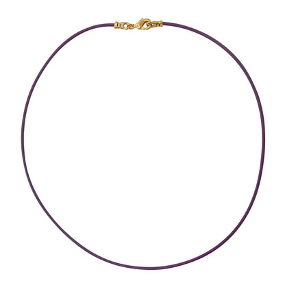 Gold Plated 1.8mm Fine Purple Leather Cord Necklace