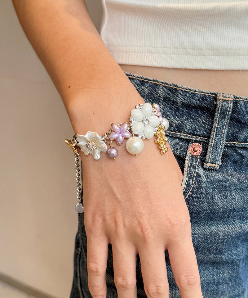 Pearl Butterfly Adjustable Alloy Bracelet