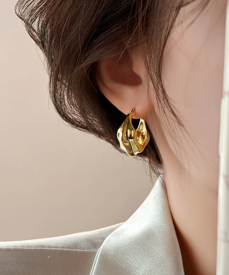 Overgild Gold Earrings Copper Hoop