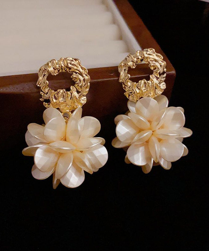 Gold Copper Overgild Resin Hoop Earrings