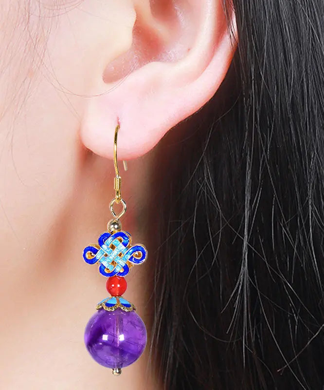 Sterling Silver Overgild Crystal Zircon Drop Earrings