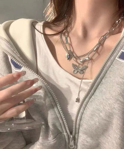 Silk Alloy Love Butterfly Pendant Necklace
