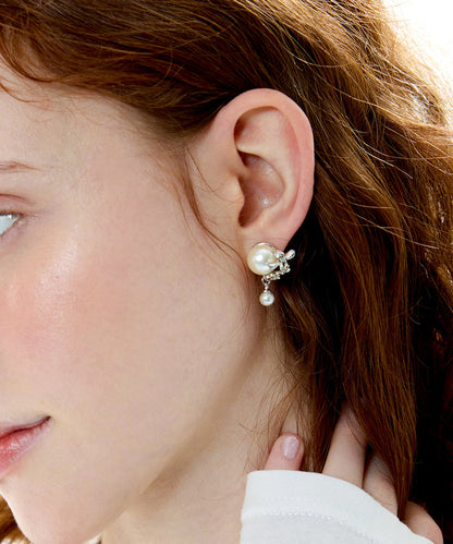 Pearl Original Design Silver Stud Earrings