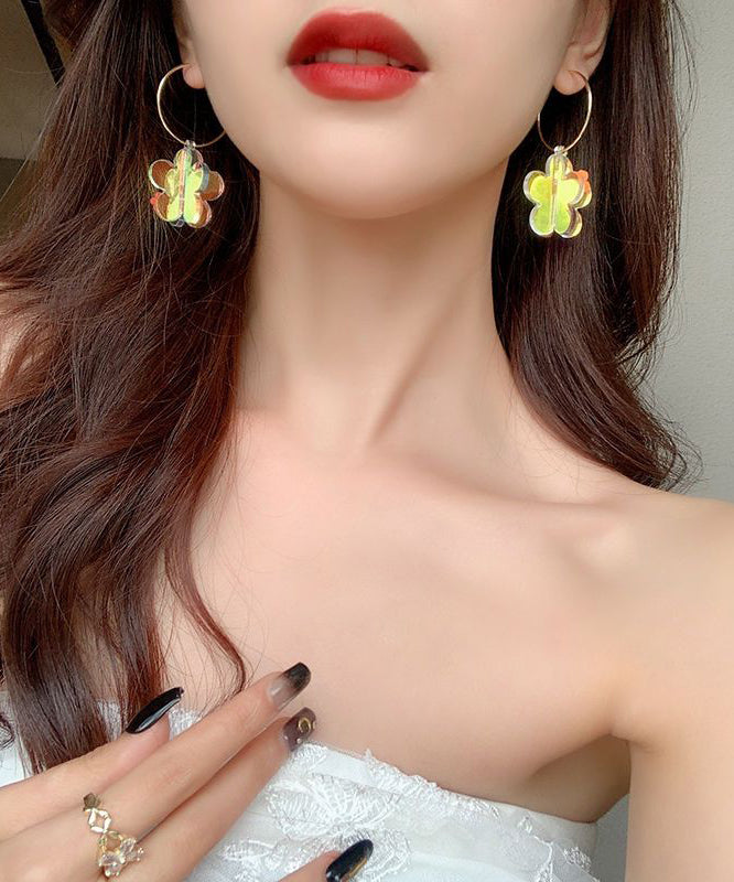 Gradient Color Rainbow Acrylic Hoop Earrings